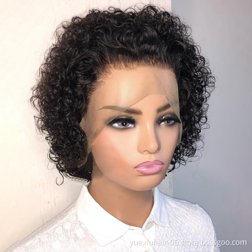 HD Full Lace Bob Wigs Human Hair Lace Front Wig For Black Women Brazilian Virgin Human Hair Pixie Cut Short Human Wig